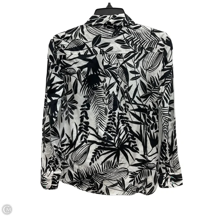 Blouse Long Sleeve By Talbots In Black & White, Size: Xs