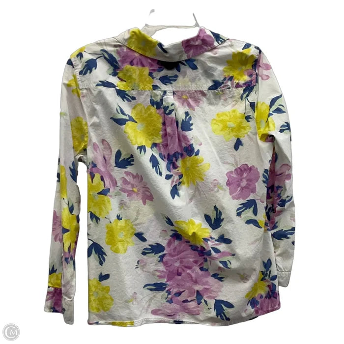 Blouse Long Sleeve By Talbots In Floral Print, Size: Lp