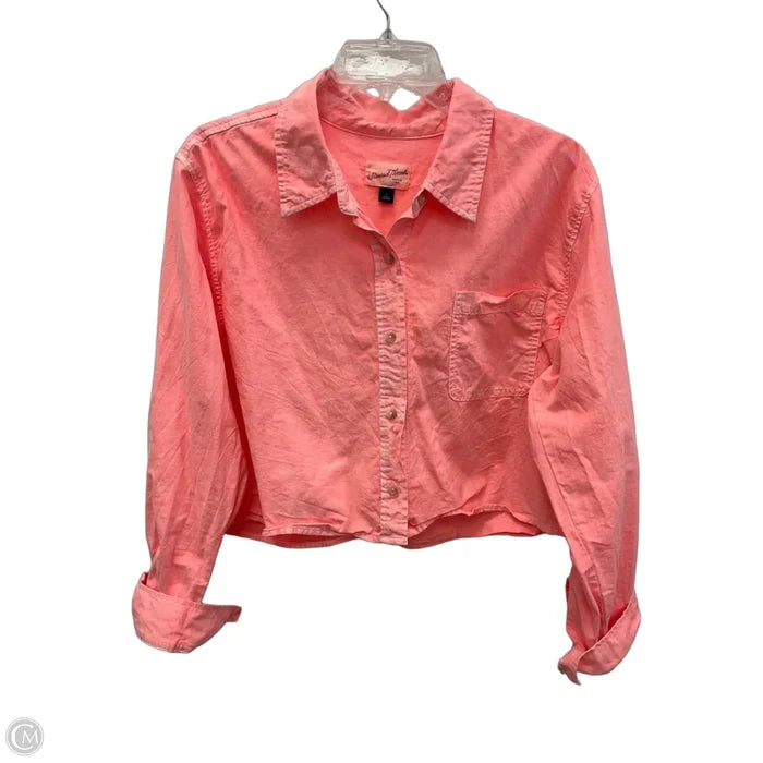 Blouse Long Sleeve By Universal Thread In Pink, Size: L