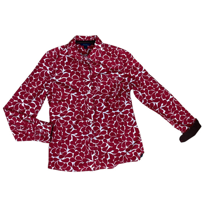 Blouse Ls By Boden In Red & White, Size:12