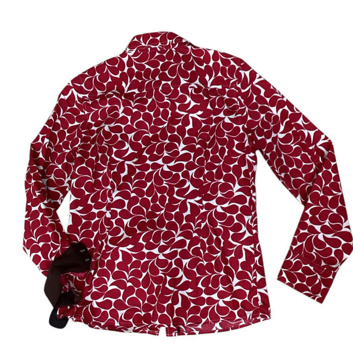 Blouse Ls By Boden In Red & White, Size:12