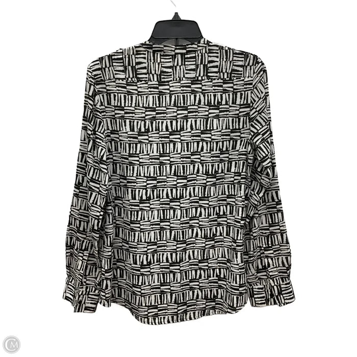 Blouse Sleeveless By Calvin Klein In Black & White, Size: S
