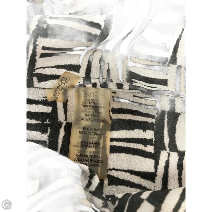 Blouse Sleeveless By Calvin Klein In Black & White, Size: S