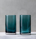 blue steel tumblers hand-blown drinking glass