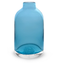 blue transparent bloomette, light transparent blue hand-blown glass flower bud vase.