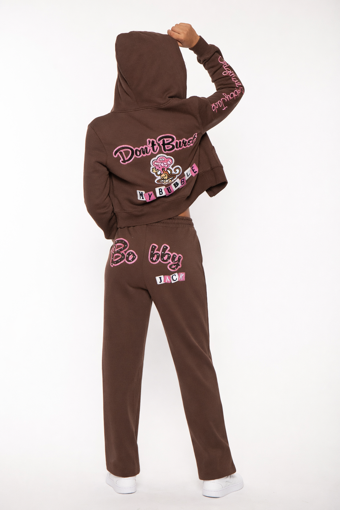 Bobby Jack Hoodie & Pants Set - Don't Burst My Bubble - Brown