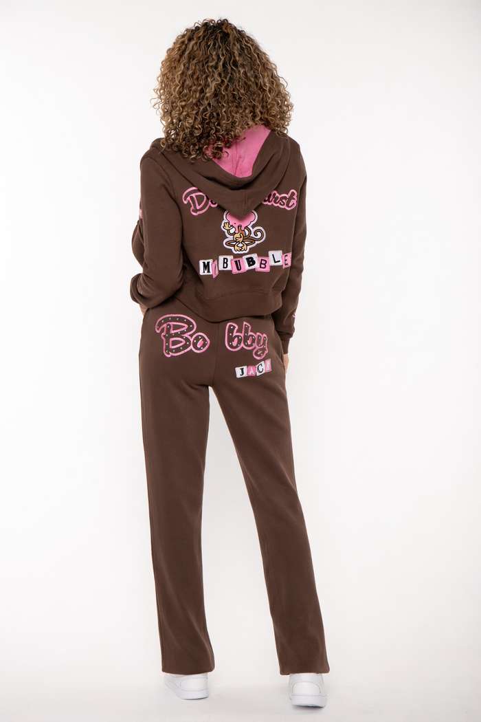 Bobby Jack Hoodie & Pants Set - Don't Burst My Bubble - Brown
