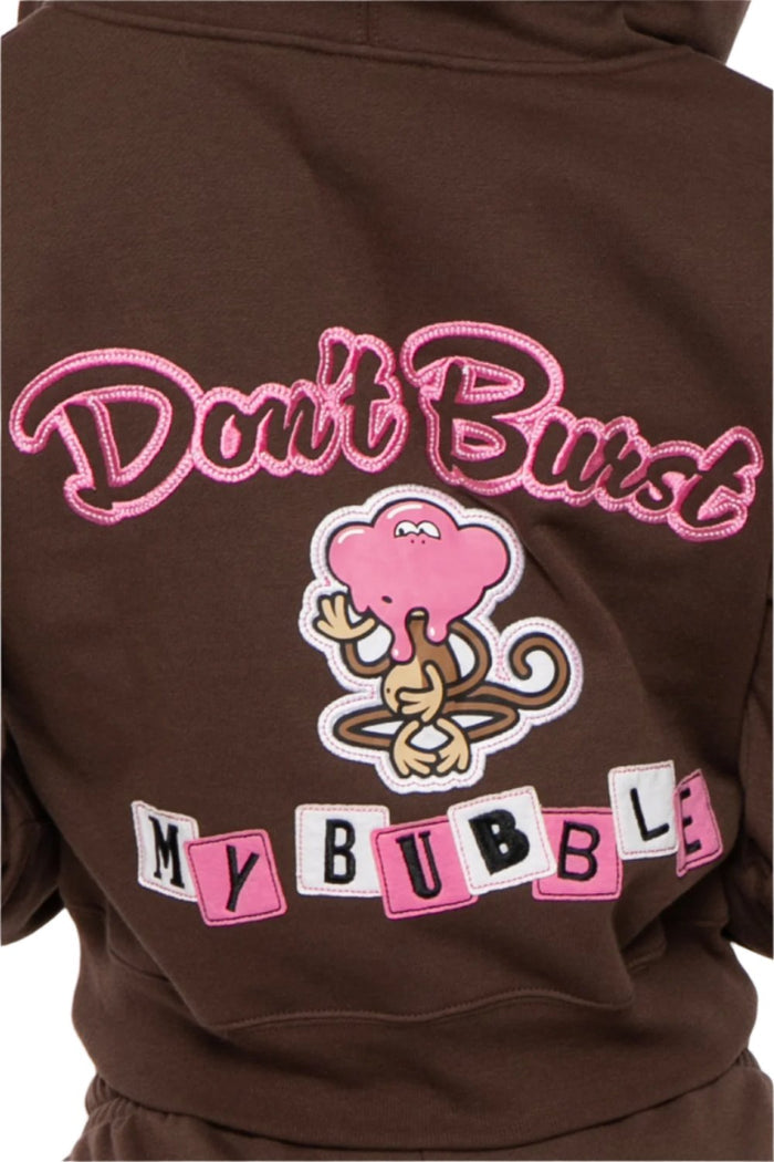 Bobby Jack Hoodie & Pants Set - Don't Burst My Bubble - Brown
