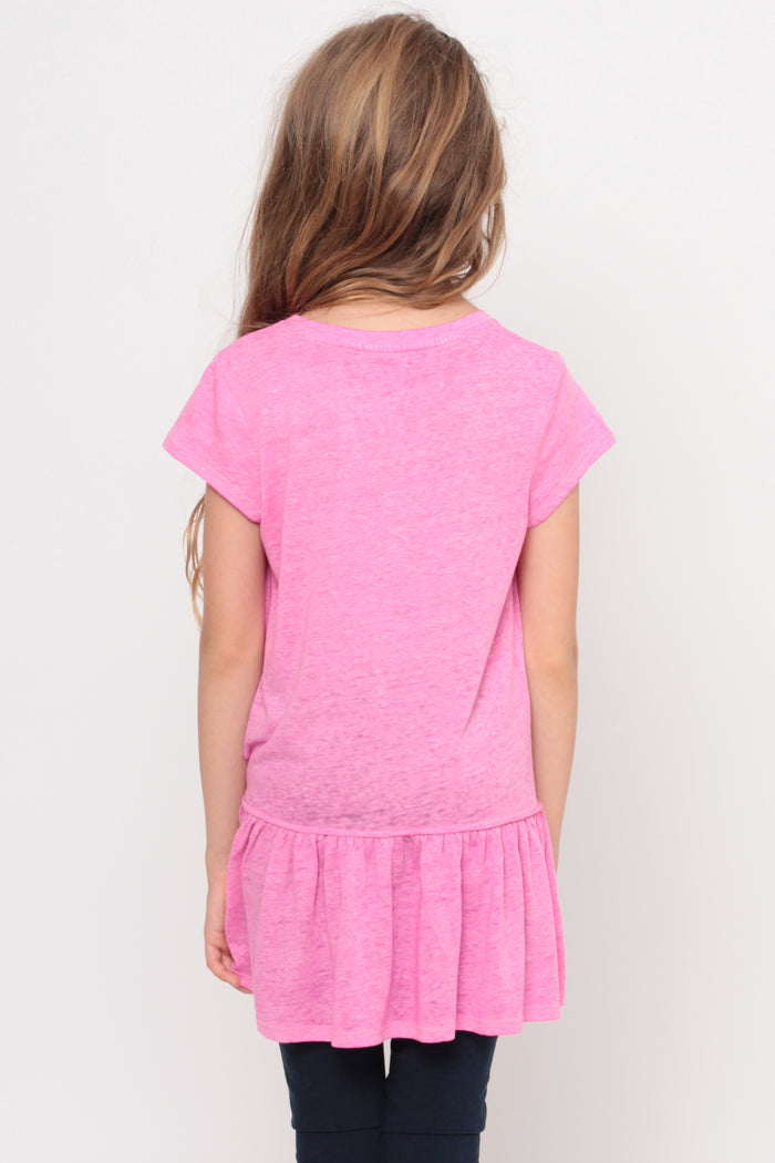 Bobby The Explorer | Ruffle Bottom Top - Pink