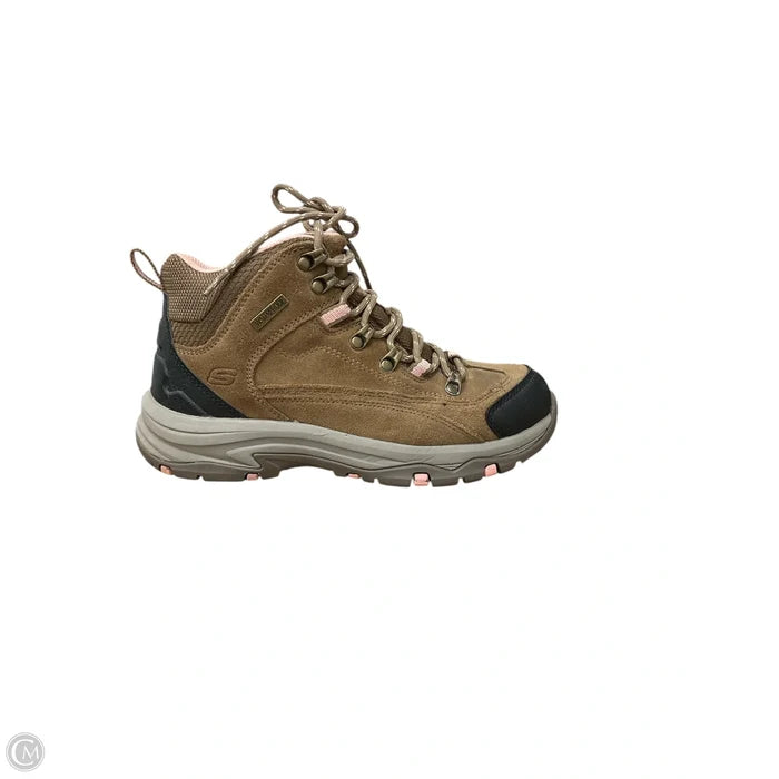 Boots Hiking By Skechers In Brown & Pink, Size: 7