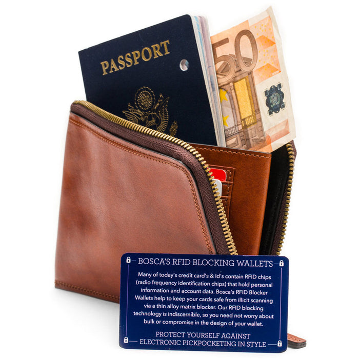 Bosca Dolce Zip Passport - RFID - Lexington Luggage