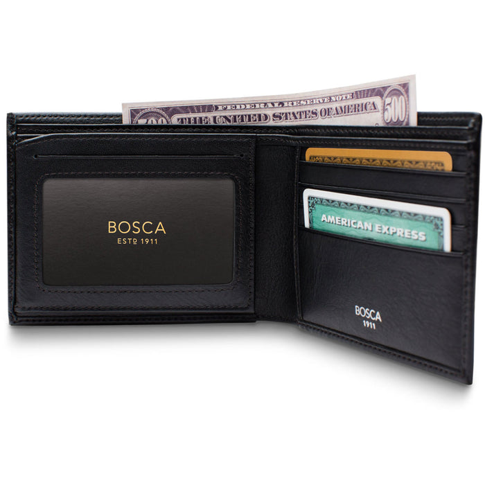 Bosca Nappa Vitello Bifold with Card/ID Flap - RFID - Lexington Luggage