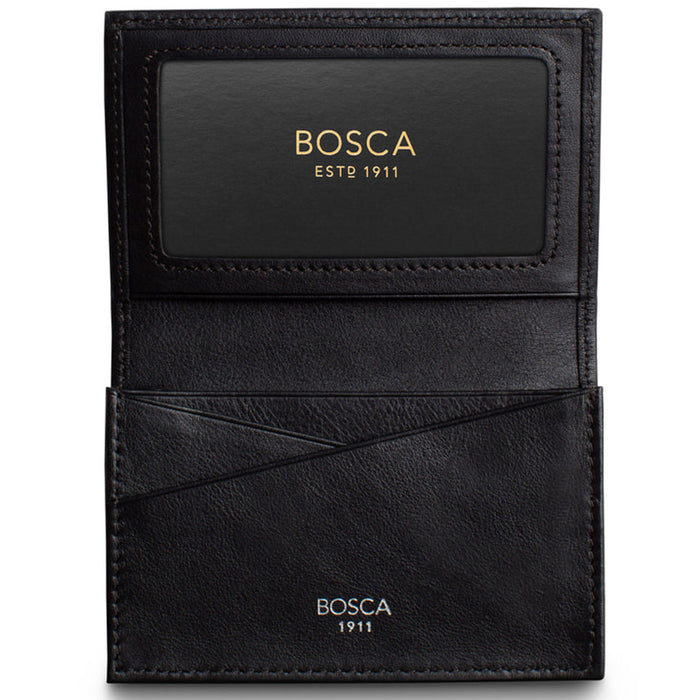 Bosca Nappa Vitello Gusset 2 Pocket Card Case w/ID - RFID - Lexington Luggage