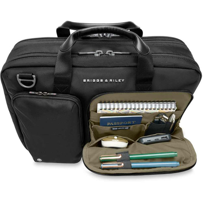Briggs & Riley HTA Medium Expandable Briefcase - front organizer pocket