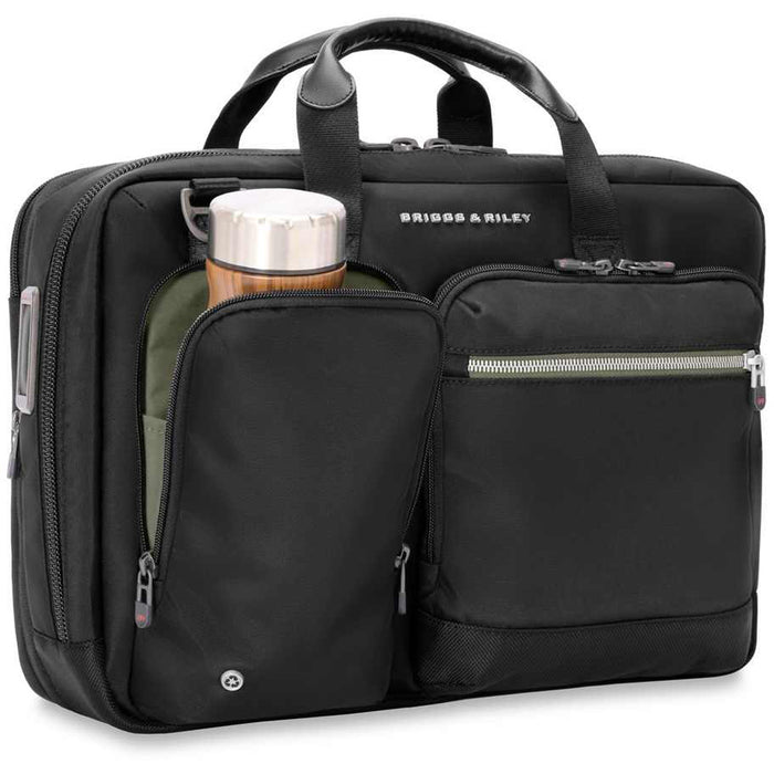 Briggs & Riley HTA Medium Expandable Briefcase - front beverage pocket