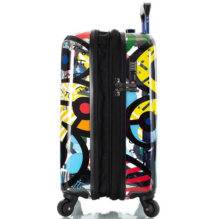 Britto Butterfly TRANSPARENT Carry On Spinner  - Profile Expanded