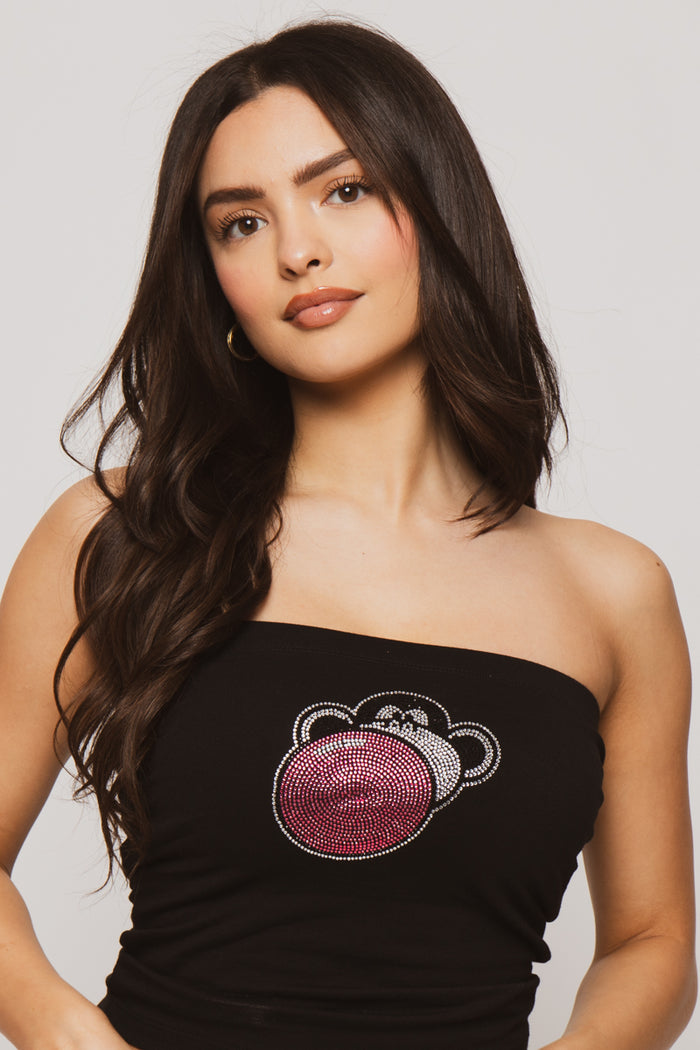 Bubble Head - Bobby Jack Rhinestone Tube Top - Black