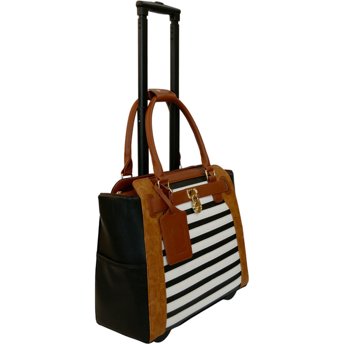 Cabrelli Fashion Executive Sally Stripe Rollerbrief - Lexington Luggage