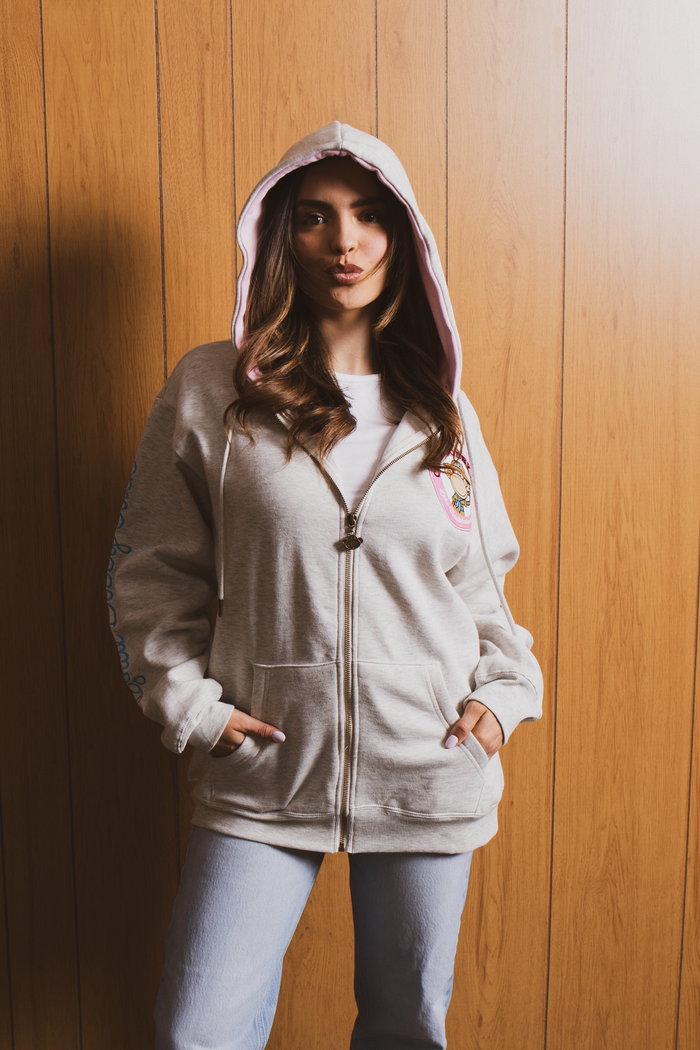 Camp - Bobby Jack Oversized Premium Zip Hoodie - Heather Grey