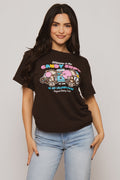 Candy Shop  - Bobby Jack Boyfriend Rhinestone T-Shirt -Brown