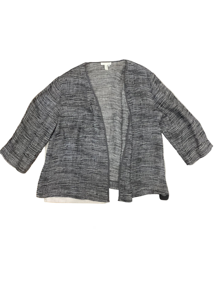 Cardigan By Eileen Fisher In Cream & Grey, Size:M