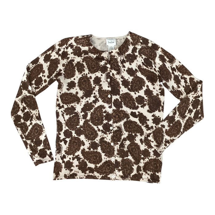 Cardigan Designer By Neiman Marcus In Brown, Size:S
