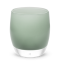 celadon wedgewood gray hand-blown glass votive candle holder.