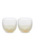 champagne drinker set, ivory translucent, hand-blown drinking glasses