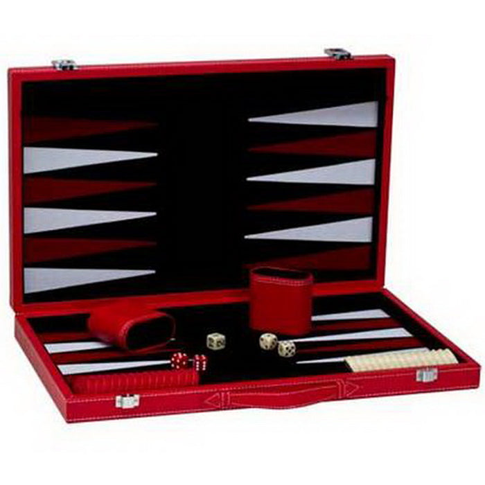 CHH Games 15" Red Leatherette Backgammon Set - Lexington Luggage