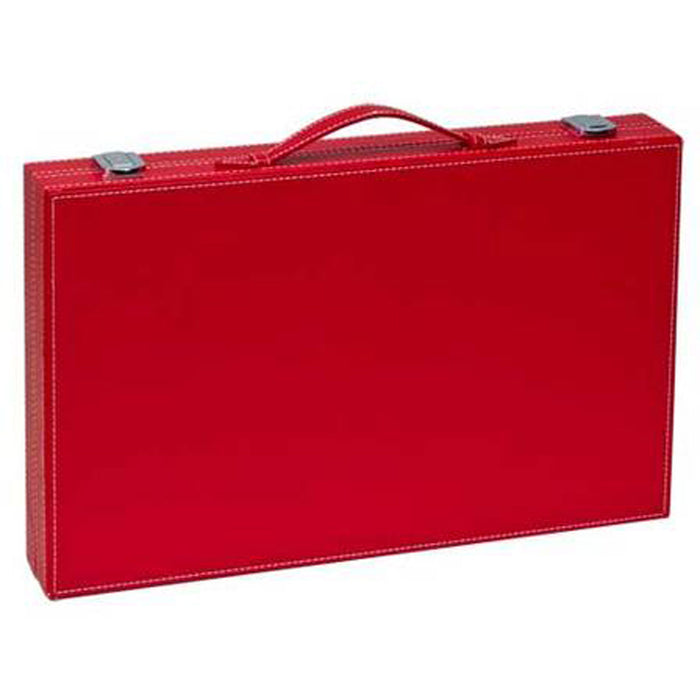 CHH Games 15" Red Leatherette Backgammon Set - Lexington Luggage