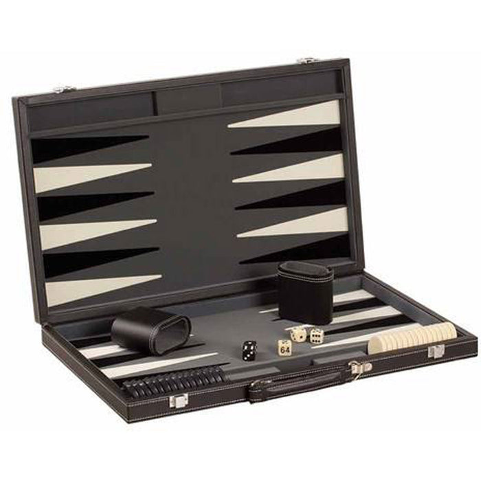 CHH Games 18" Black/White Backgammon Set - Lexington Luggage