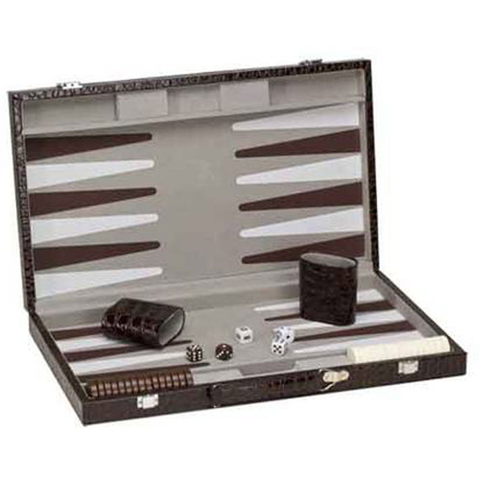 CHH Games 18" Deluxe Alligator Backgammon Set - Lexington Luggage