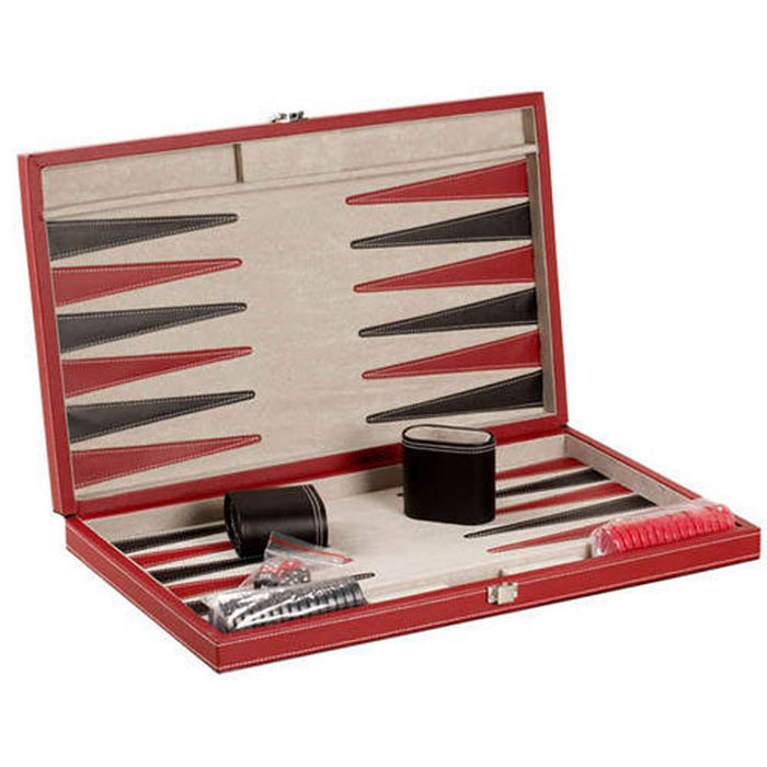 CHH Games 18" Red Leatherette Backgammon Set - Lexington Luggage