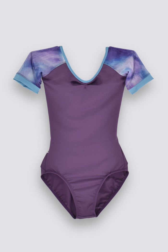 CHLOE Short Sleeve Leotard in Allure · Sunset