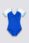 CHLOE Short Sleeve Leotard in Motley · Bluetide