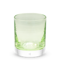 clover rocker light green transparent, hand-blown glass lowball drinking glass