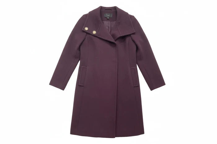 Coat Peacoat By Ann Taylor In Purple, Size: Xxs