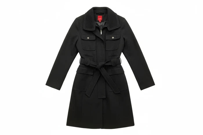 Coat Trench Coat By Esprit In Black, Size: L
