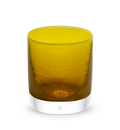 come together rocker, amber colored hand-blown drinking glass.