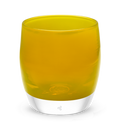 come together tea-stained amber colored, hand-blown glass votive candle holder