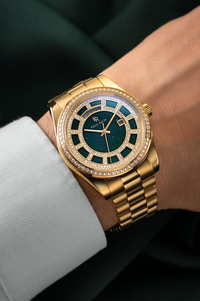 Crown Legacy Gold - Aventurine Green - On Wrist