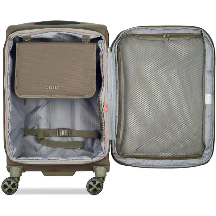Delsey Helium DLX Expandable Spinner Carry On - mocha inside