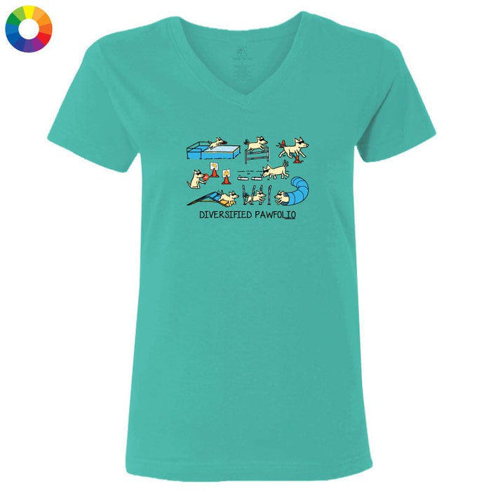 Diversified Pawfolio Agility - Ladies T-Shirt V-Neck