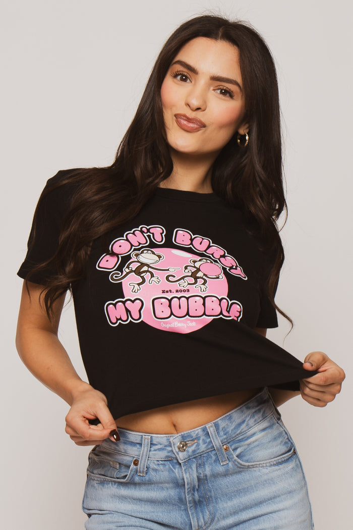 Don't Burst- Bobby Jack Baby Tee - Black