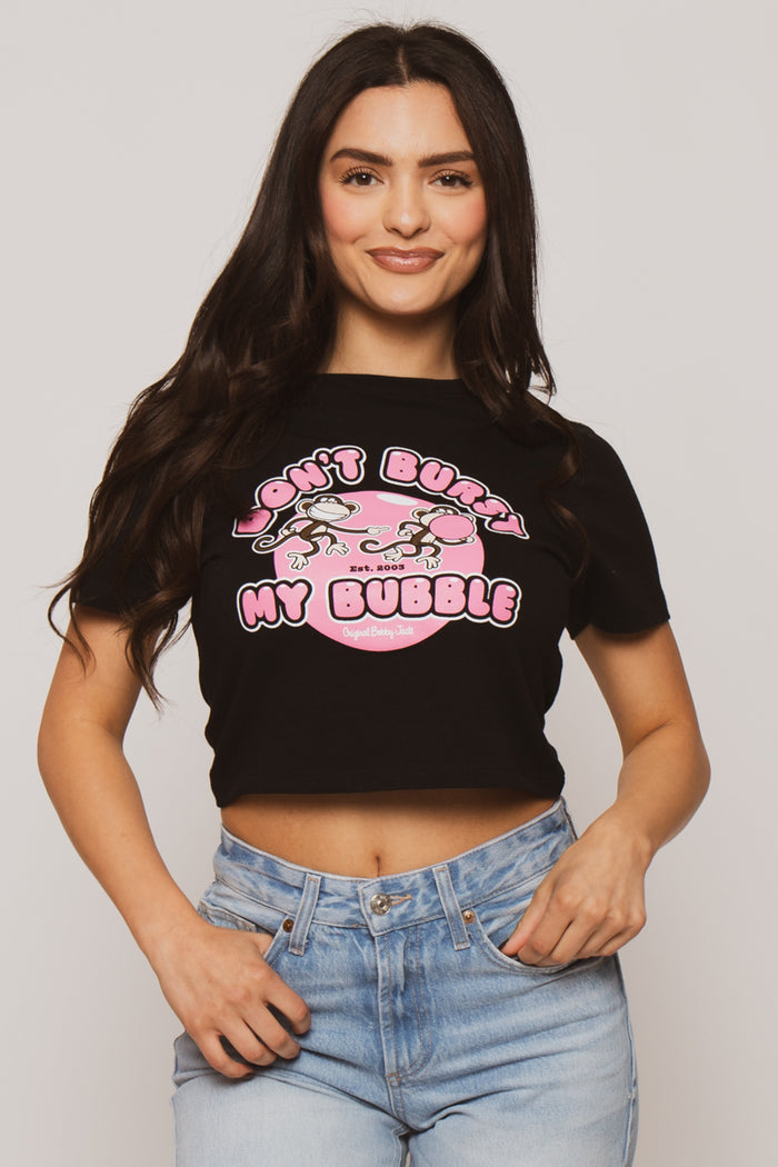 Don't Burst- Bobby Jack Baby Tee - Black