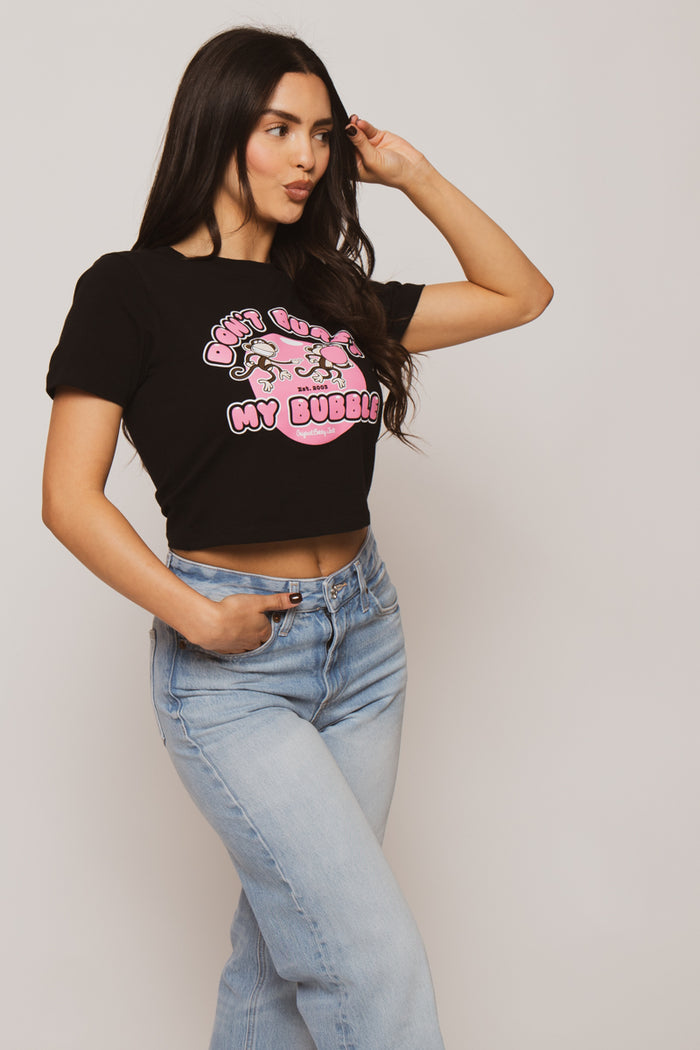 Don't Burst- Bobby Jack Baby Tee - Black