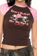 Don't Burst My Bubble - Bobby Jack Raglan Top - Brown