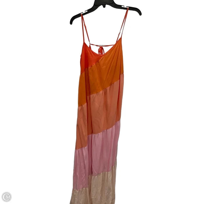Dress Casual Maxi By Cma In Orange & Pink, Size: Xl