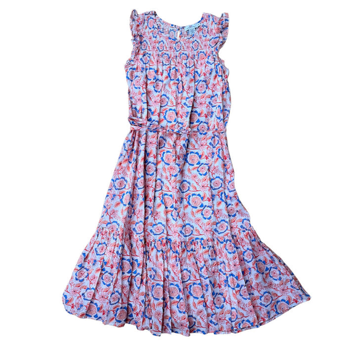 Dress Casual Maxi By Vineyard Vines In Blue & Orange, Size:Xs