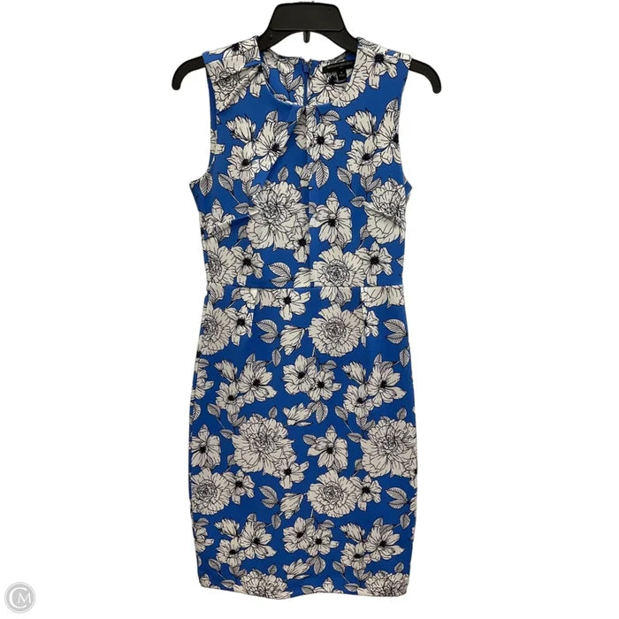 Dress Casual Midi By Banana Republic In Blue & White, Size: Xs